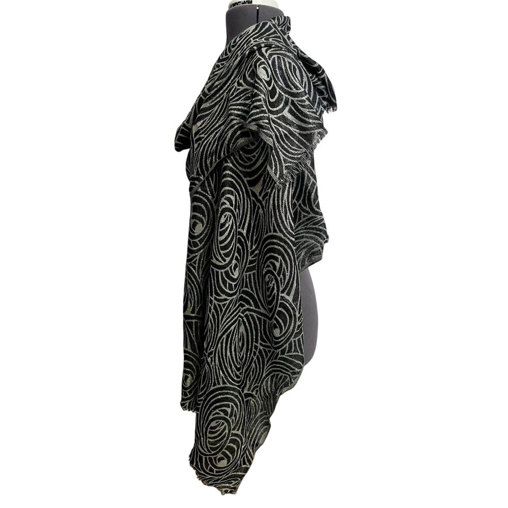 Vintage Badgley Mischka Lurex Wrap Shawl Black Gray 20 X 82 Shiny Designer Glam - Picture 5 of 9